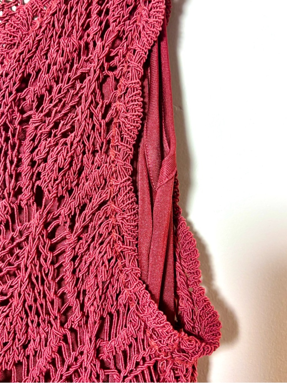 Zara Open Crochet Maxi Dress in Brick - Picture 6 of 13